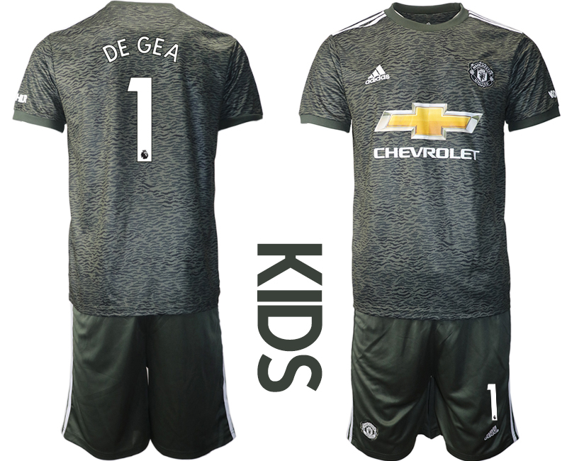 Youth 2020-2021 club Manchester United away #1 black Soccer Jerseys